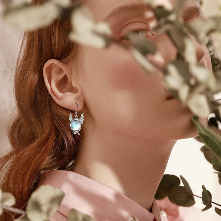 Boucles d'oreilles Brunhilde en pierre de lune