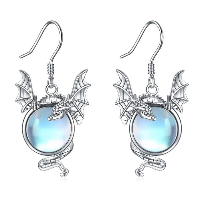 Boucles d'oreilles Brunhilde en pierre de lune