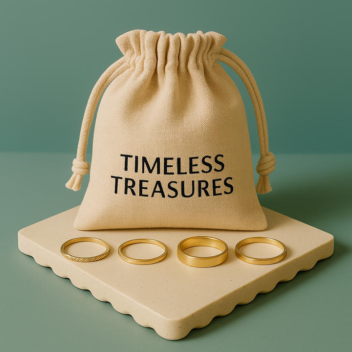 Bagues Vintage en Argent et Verre Turquoise - Ensemble Élégant