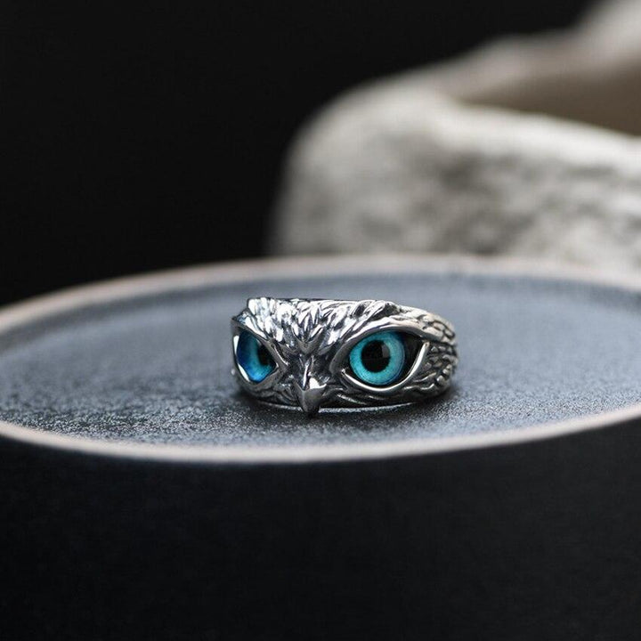 Bague Hibou en Opale Argent Ajustable