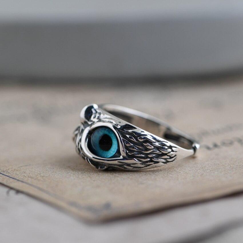 Bague Hibou en Opale Argent Ajustable