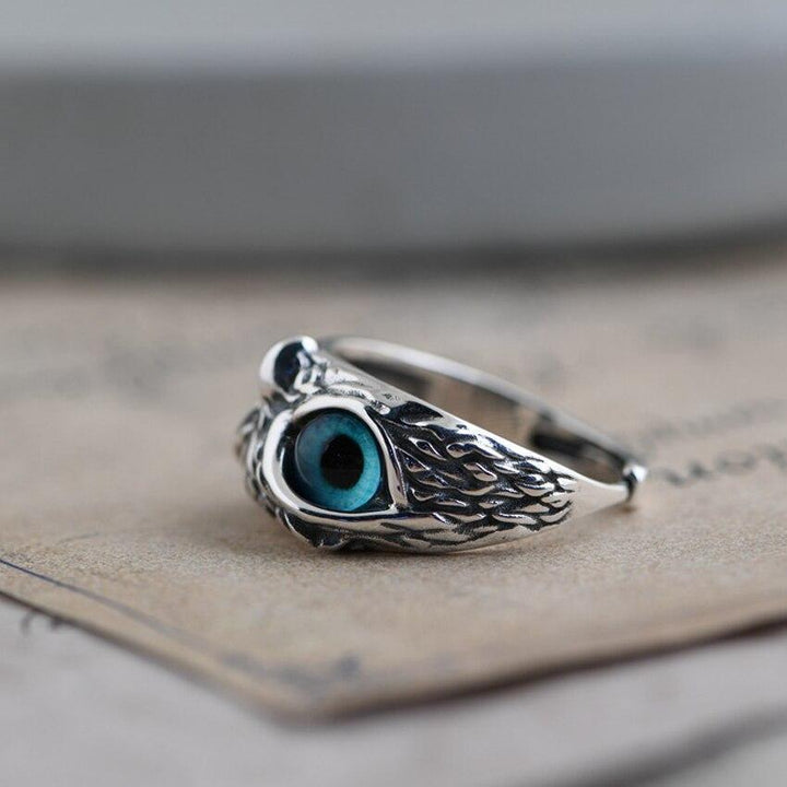 Bague Hibou en Opale Argent Ajustable