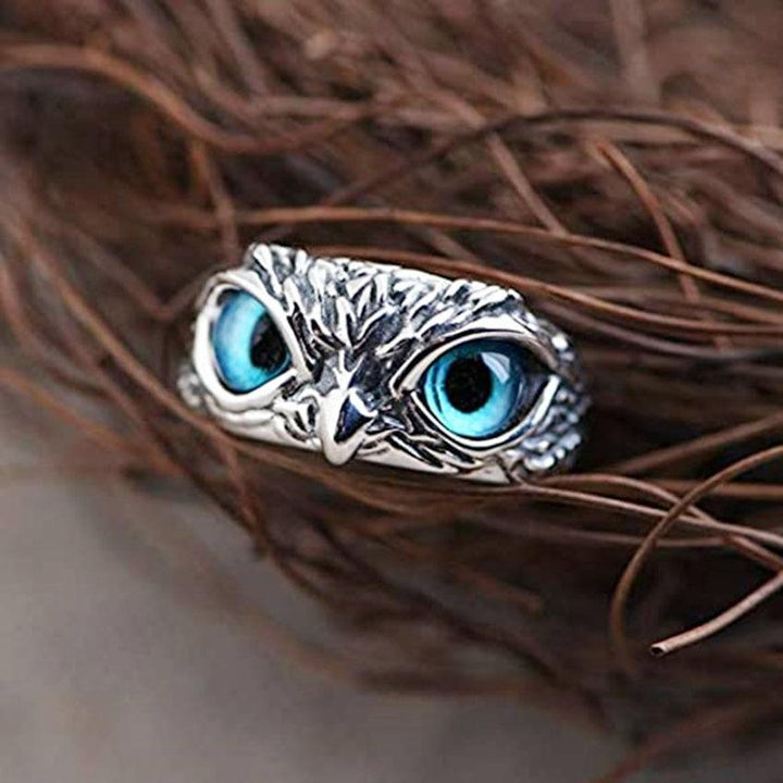 Bague Hibou en Opale Argent Ajustable