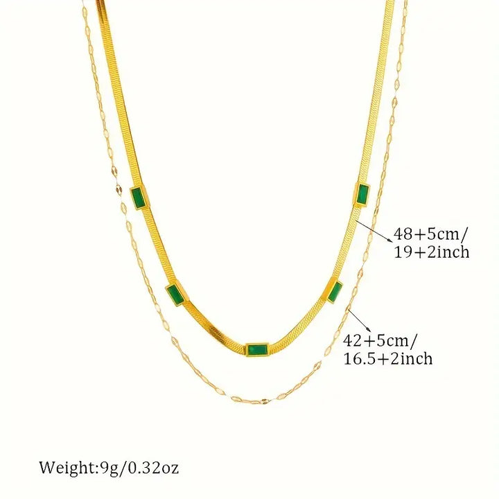 Collier Rétro Double Couche Sorella Gem | Or