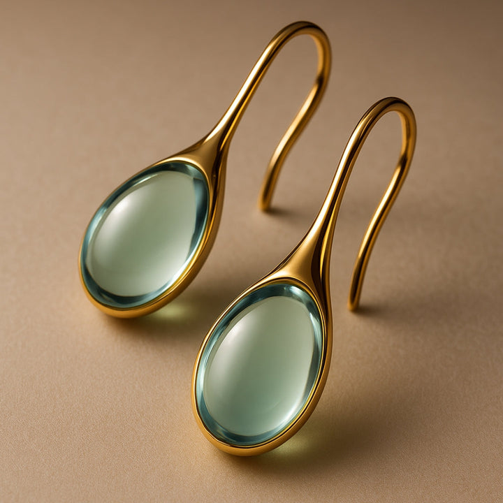 Boucles d'oreilles en cristal en or et en argent